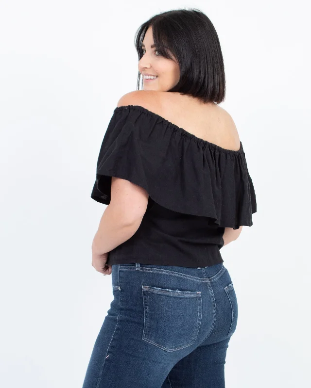 Off-The-Shoulder Crop Top Casual Formal Business