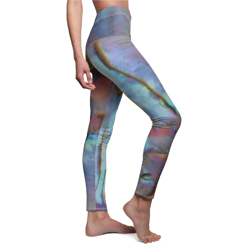 Custom Artwork Women's Leggings Blue/Pink Casual Slim-Fit Leggings