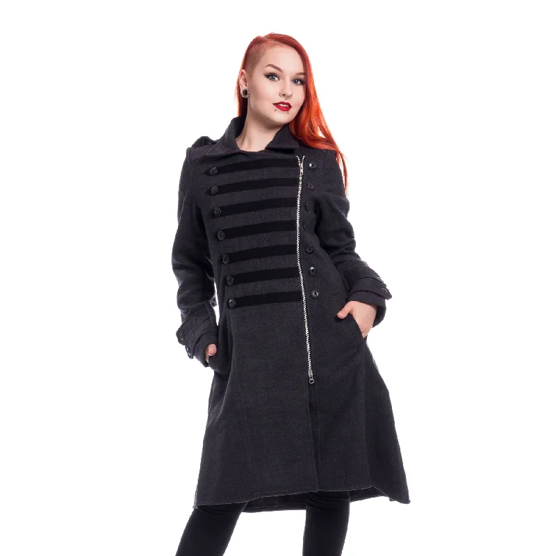 DARK ROMANCE COAT - GREY Jersey Tulle Batik