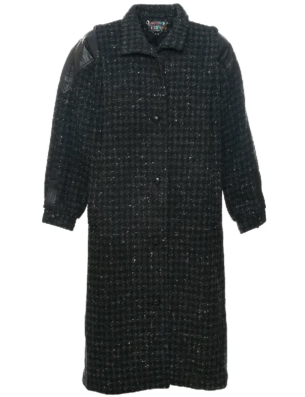 Single Breasted Wool Coat - L Crew Neck V-Neck Boat Neck