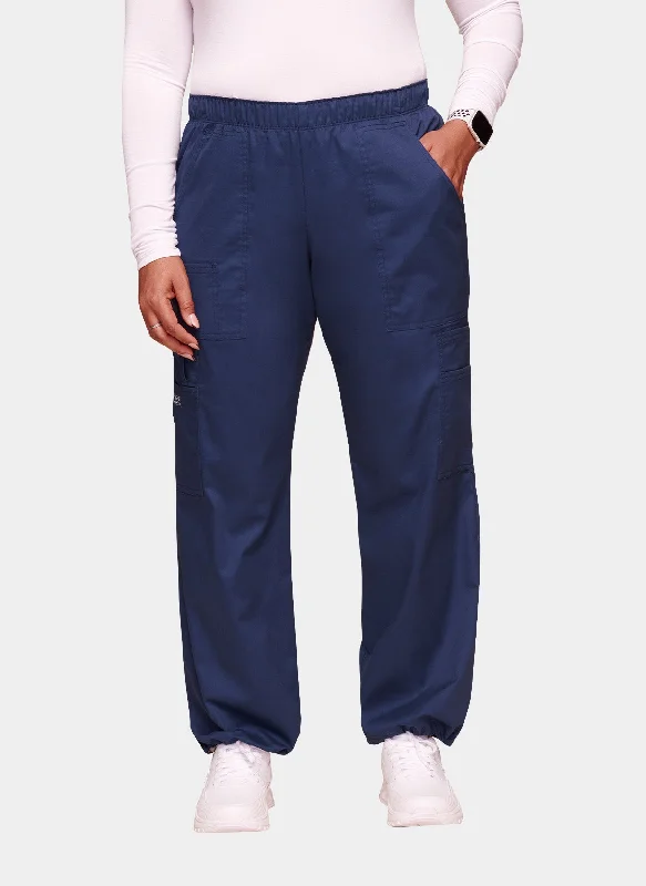 Cherokee Core Stretch Mid Rise Pull-On Cargo Scrub Trousers WWE4005 - Navy Trousers Palazzo Wide Leg Cherokee Core Stretch Mid Rise Pull-On Cargo Scrub Trousers WWE4005 - Navy Trousers Palazzo Wide Leg
