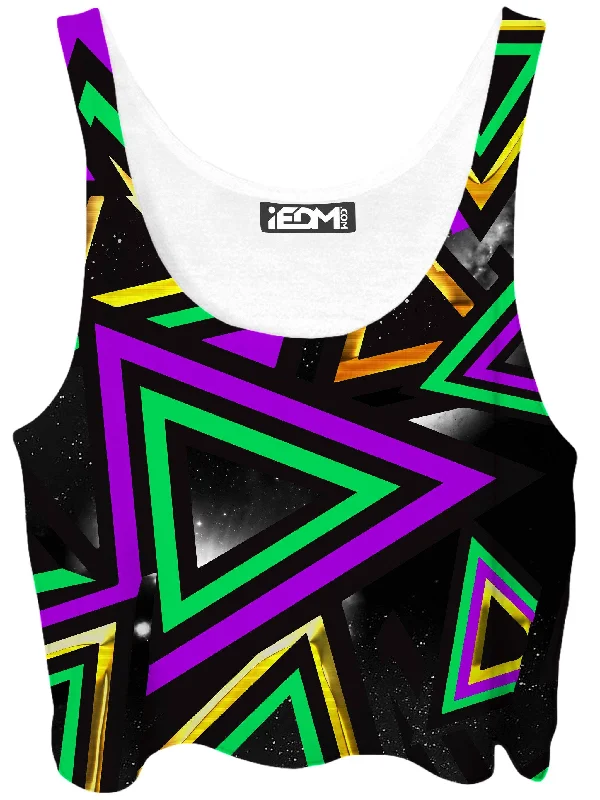 Pandoras Triangle Crop Top Spandex Blend Rayon Blend Denim Blend