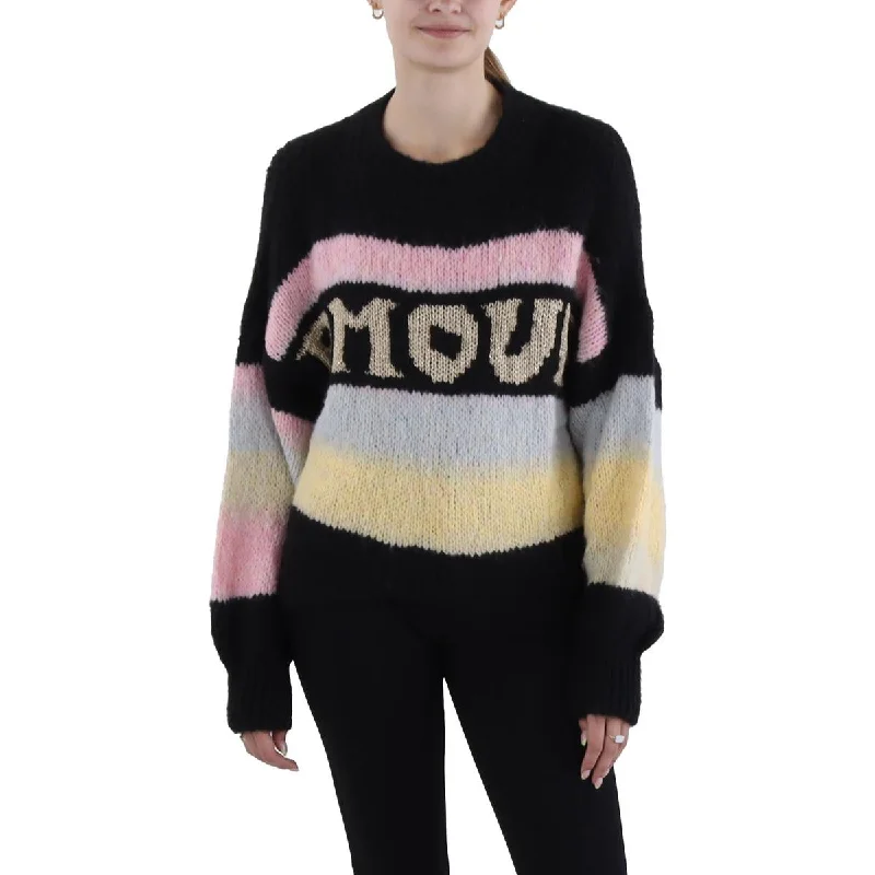 OWN IT. Womens Metallic Crewneck Pullover Sweater Fleece Warm Pullover