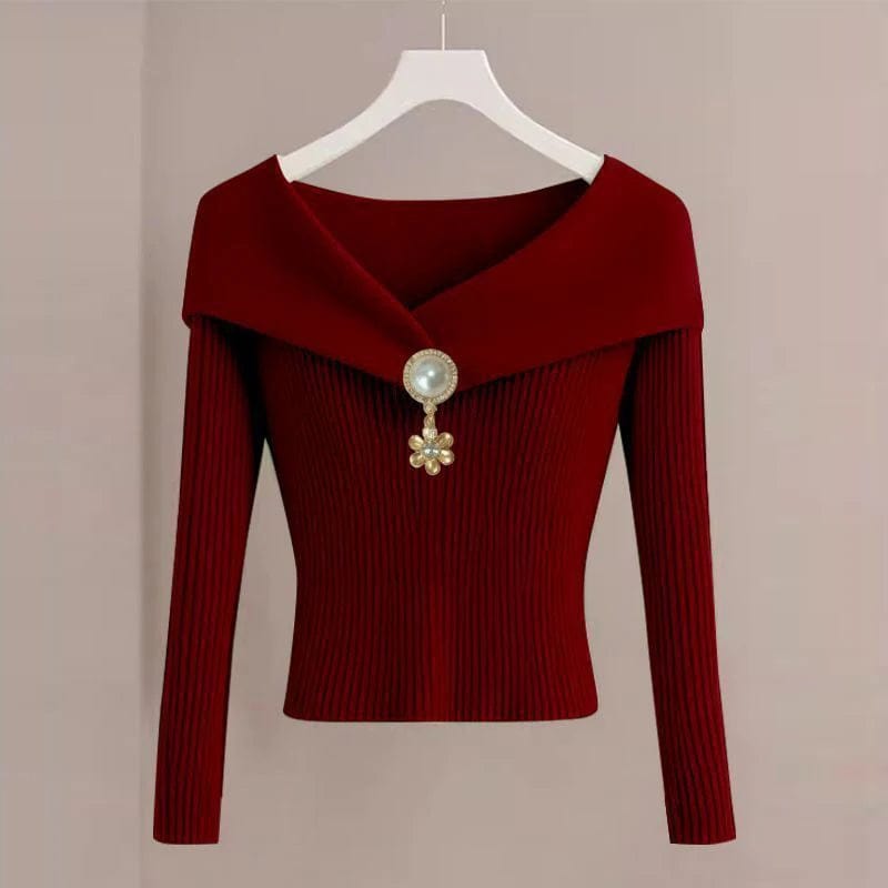Autumn Winter Women Korean Fashion Elegant Chic Warm Basic Ribbed Knit T-shirt Sexy V Neck Long Sleeve Solid Slim Pullover Tops Honey Neck Pullover Autumn Winter Women Korean Fashion Elegant Chic Warm Basic Ribbed Knit T-shirt Sexy V Neck Long Sleeve Solid Slim Pullover Tops Honey Neck Pullover
