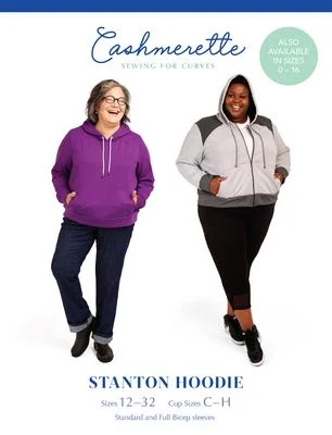 Stanton Hoodie Pattern, sizes 12-32 by Cashmerette Hoodie with Elastic Waist Stretchable Comfortable