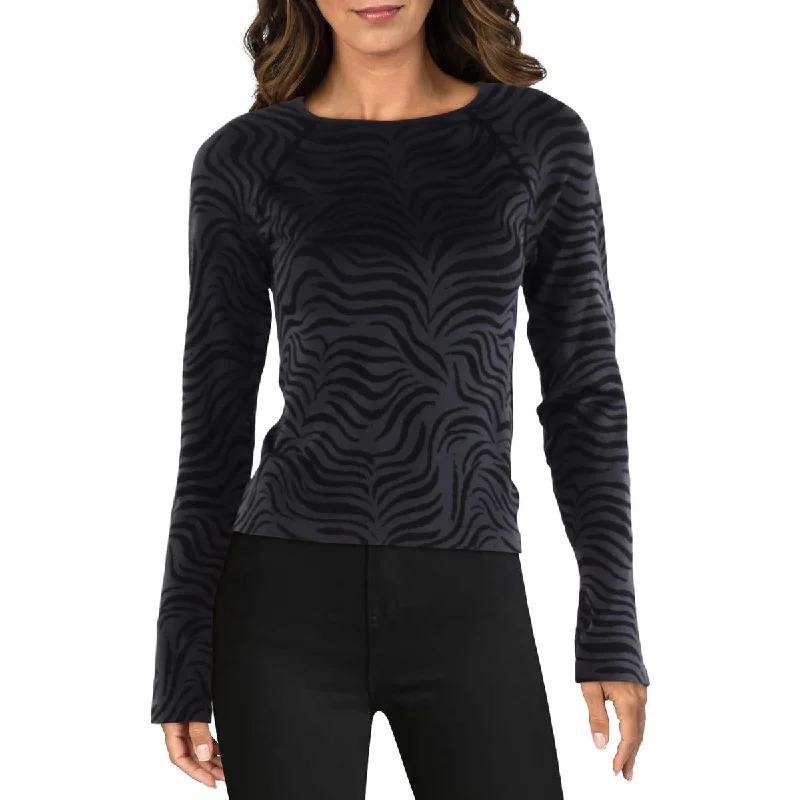 FCT Basics Womens Crewneck Raglan Sleeve Pullover Top Peter Pan Collar