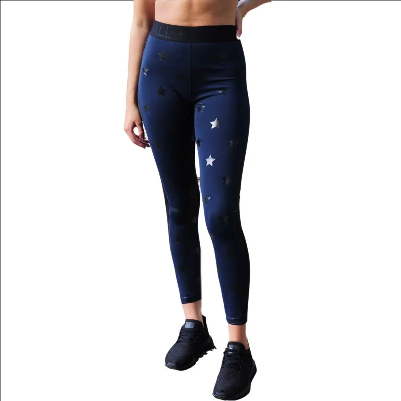 Women's Tonal Leggings With Stars Comfortable Tummy Shaping Leggings