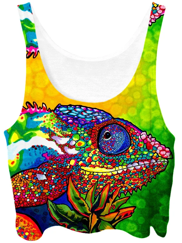 Capricious Chameleon Crop Top Cotton Fabric Linen Fabric Terry Fabric