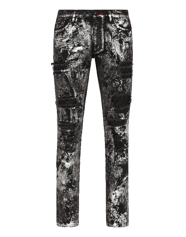 Denim Trousers Rock Star Fit Trousers chic elegant