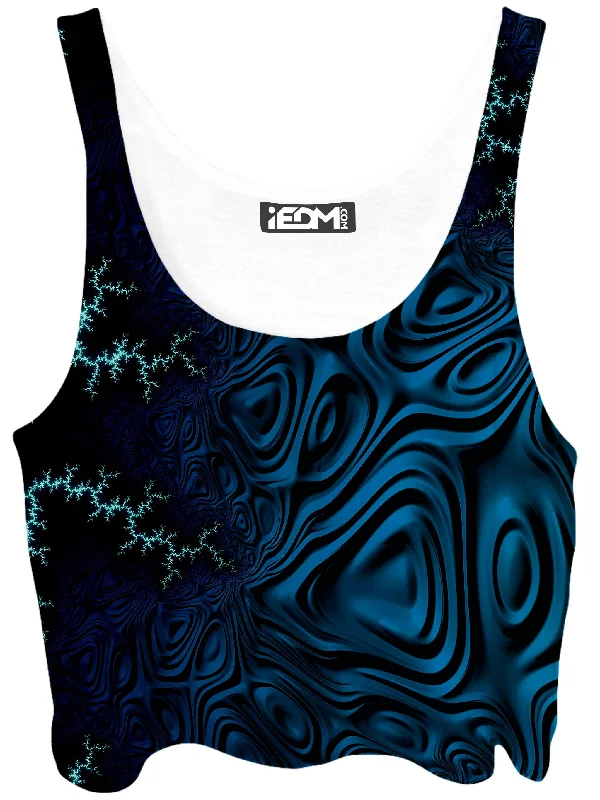 Dark Sea Crop Top Thin Crop Top Open Front Quick Dry