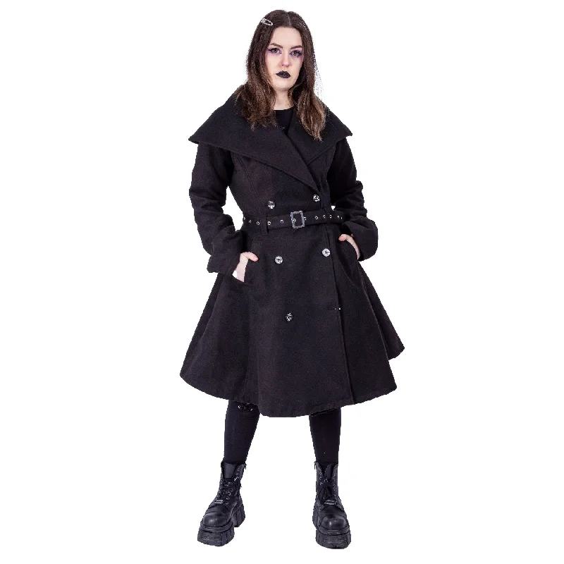 EVANORA COAT - BLACK Bodycon Sheath Shift