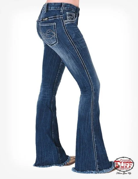 Cowgirl Tuff Womens Hurricane Trouser Dark Wash Cotton Blend Jeans Trousers Business Professional Cowgirl Tuff Womens Hurricane Trouser Dark Wash Cotton Blend Jeans Trousers Business Professional