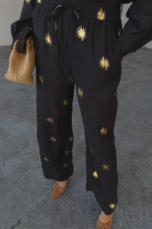 Never Fully Dressed Gold Sun Elissa Trousers Trousers Summer Linen