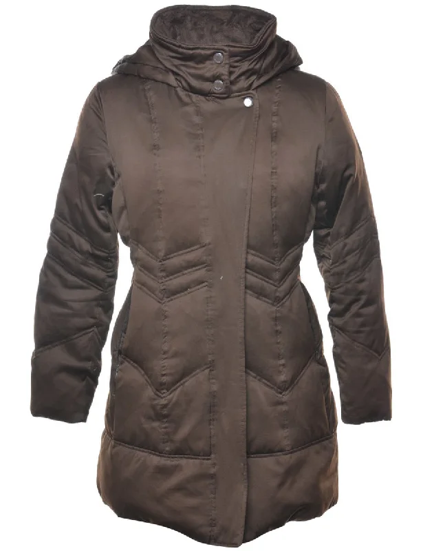 Polyester Coat - L Welt Pockets Slit Pockets Flap Pockets