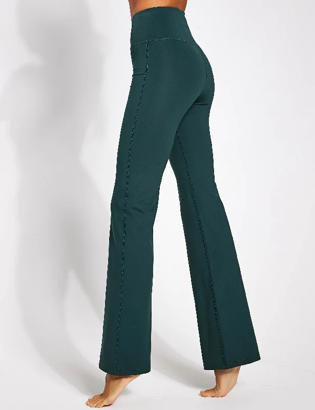 Compressive Flare Legging - Moss Fashionable Solid Color Tights