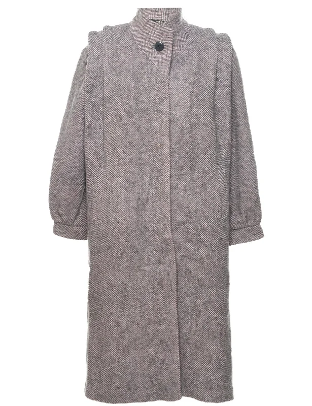 Single Breasted Wool Coat - XL Denim Leather Suede