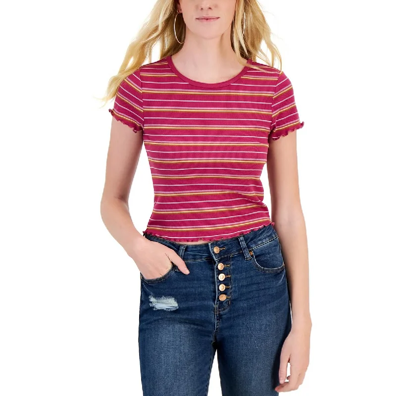 Hippie Rose Womens Striped  Pullover Top Solo Sleeve Pullover