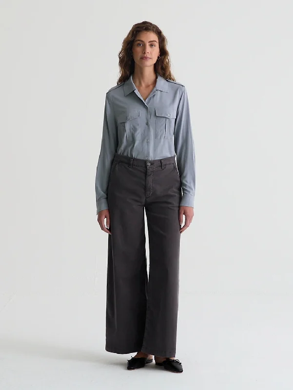 Caden Straight Trouser - Sulfur Misty Grey Trousers Pleated Formal