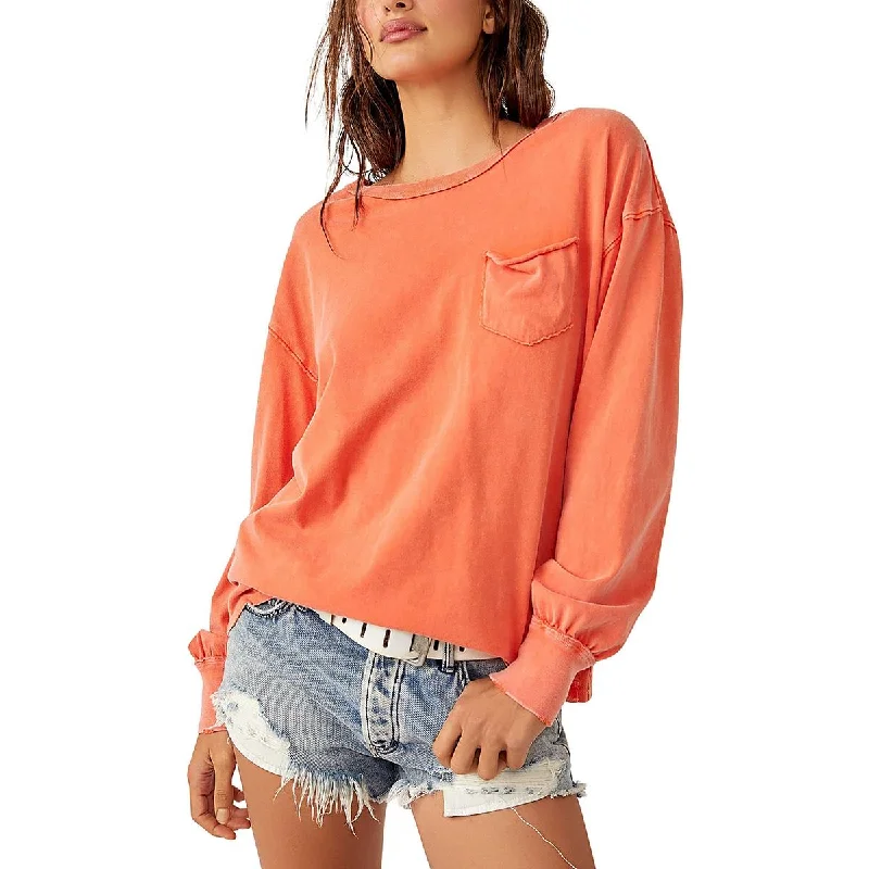 Free People Womens Fade Into You Crewneck Long Sleeve Pullover Top Short Puff Sleeve Free People Womens Fade Into You Crewneck Long Sleeve Pullover Top Short Puff Sleeve