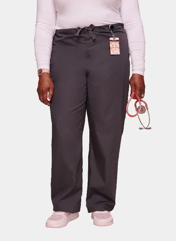 Cherokee Unisex Drawstring Scrub Trousers - Pewter Trousers Yoga Stretchy