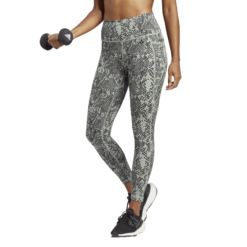Women's Adidas Stash Pocket Training Animal Print 7/8 Leggings Classic Solid Color Leggings