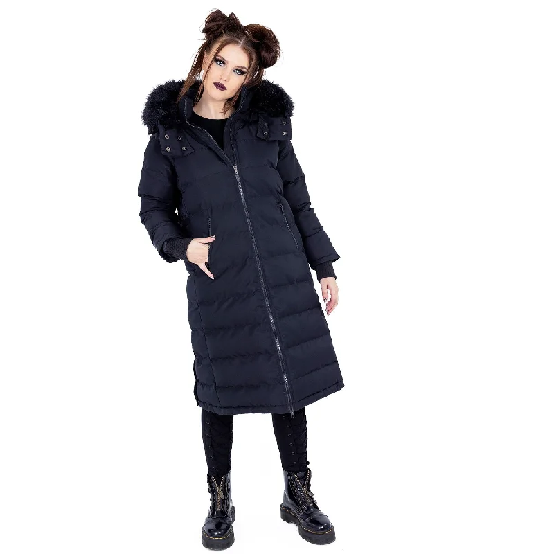 LYDIA COAT - BLACK Off-the-Shoulder Jacket Double-Breasted Coat Single-Breasted Coat