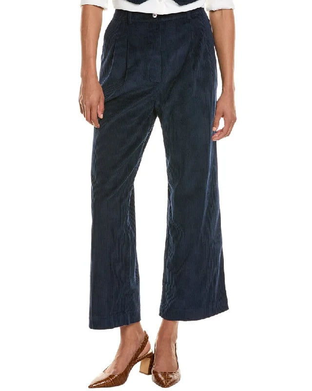 DONNI. Cord Pleated Trouser Trousers Yoga Stretchy