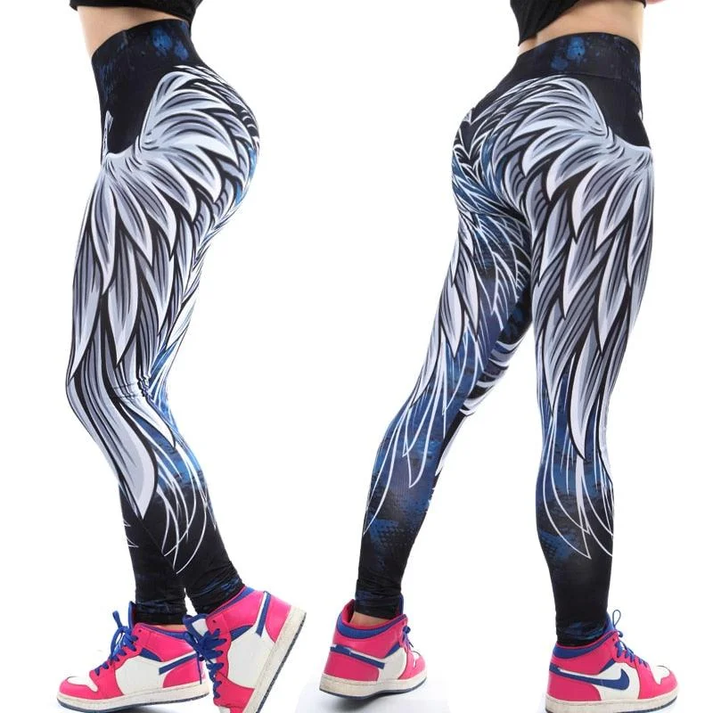 High Waist Women Running Leggings Fashionable Embroidered Detail Leggings