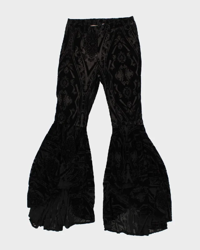 Women's Velvet Patterned Trousers - W30 Trousers versatile all-occasion