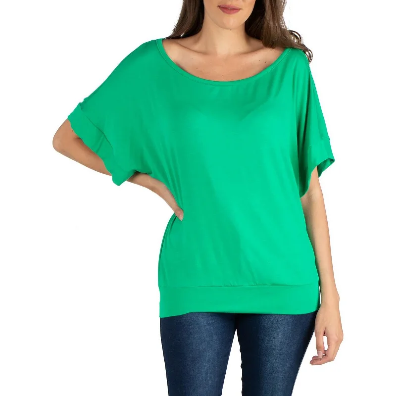 24seven Comfort Apparel Womens Plus Solid Banded Pullover Top Chenille Soft Sweater