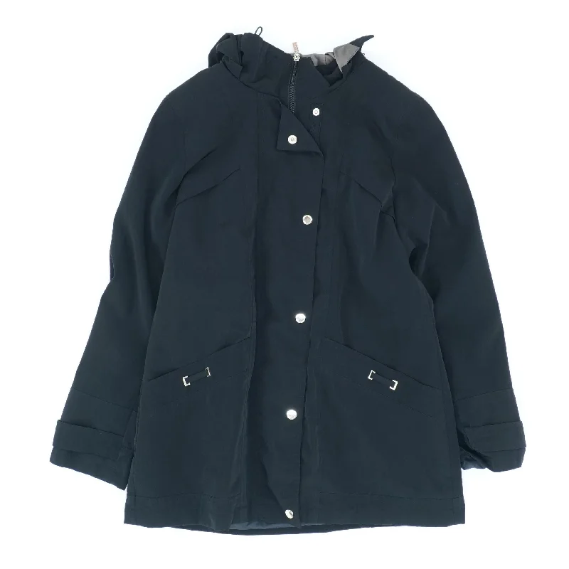 Black Puffer Coat Nylon Polyester Spandex