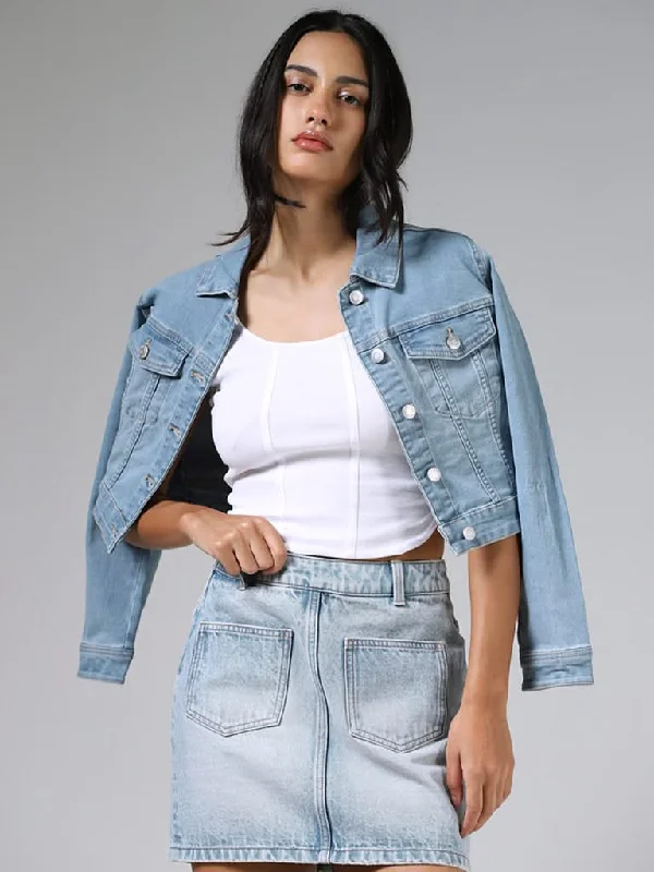 Nuon Solid White Crop Top Boxy Fit Fitted Loose