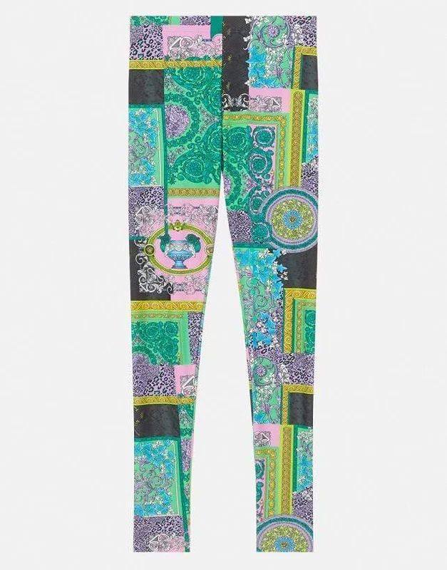 Patchwork Print Legging Comfortable Stretch Leggings