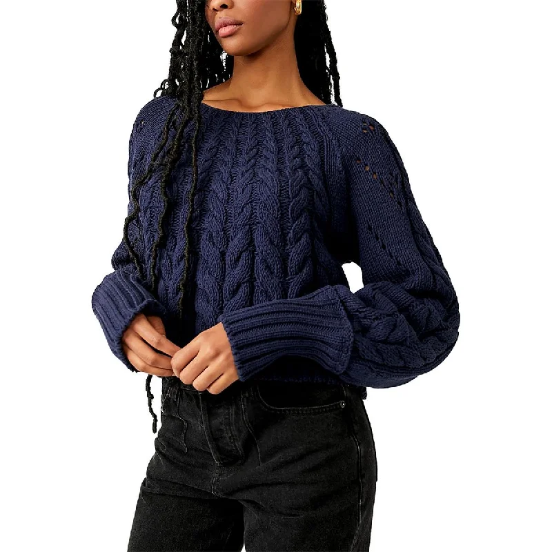 Free People Womens Sandre Knit Long Sleeve Pullover Sweater V-Neck Stylish Pullover