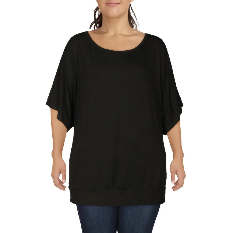24seven Comfort Apparel Womens Scoopneck Flowy Pullover Top Angora Wool Cozy