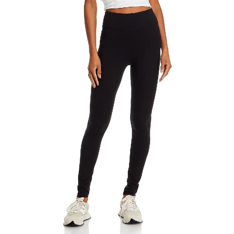 Splendid Womens Wide Waist Band High Waisted Leggings Trendy Color Block Leggings