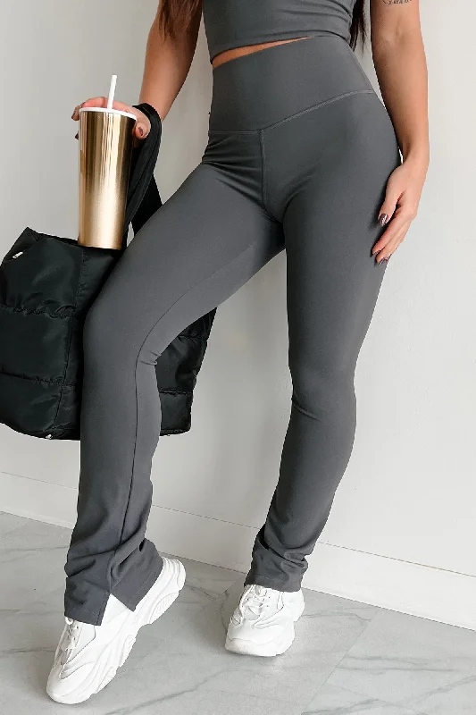 Good Habits Slim Flare Leggings (Charcoal) Stylish Capri Leggings