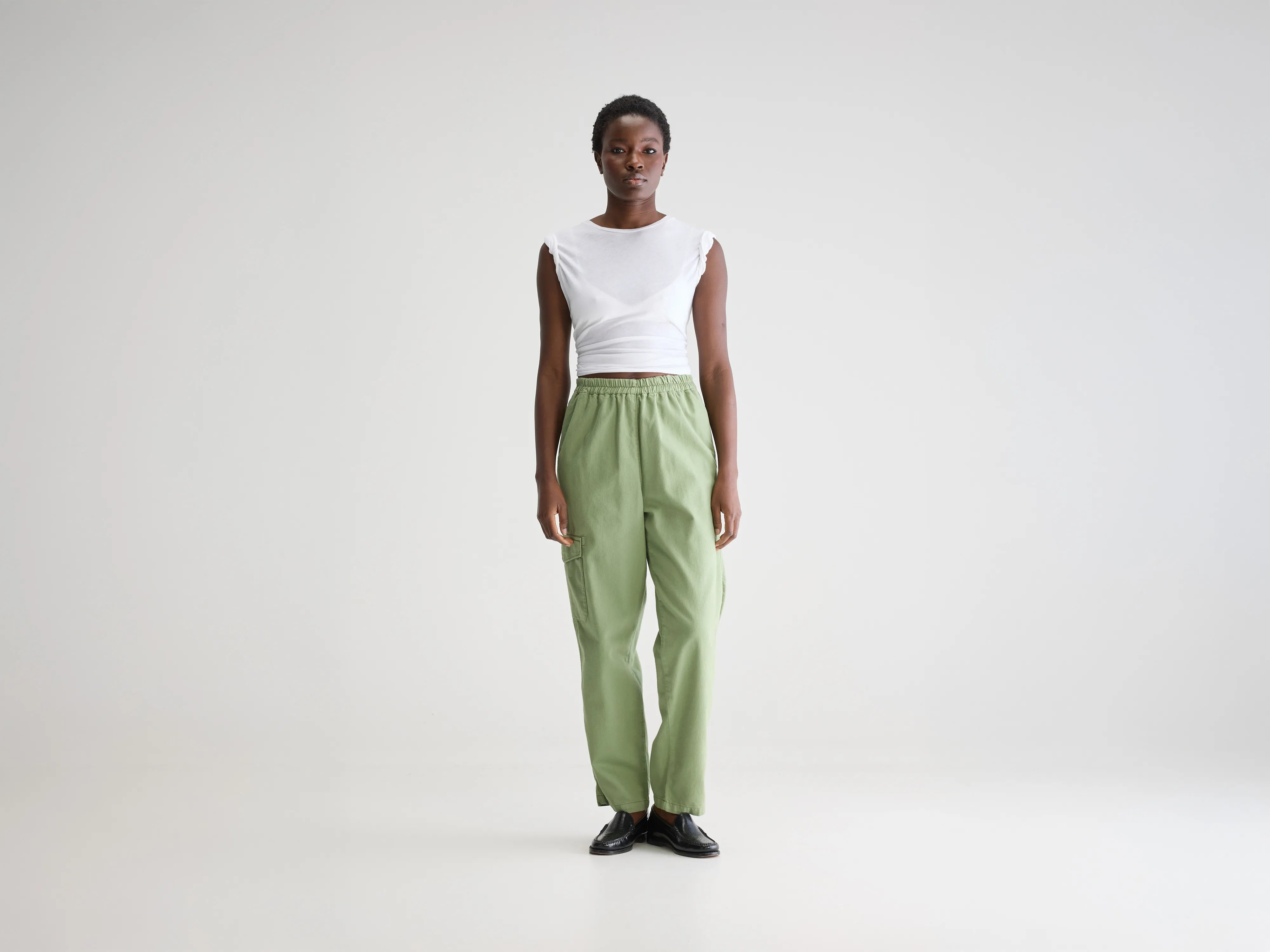Pierre straight trousers (251 / W / SAUGE) Trousers cozy comfortable