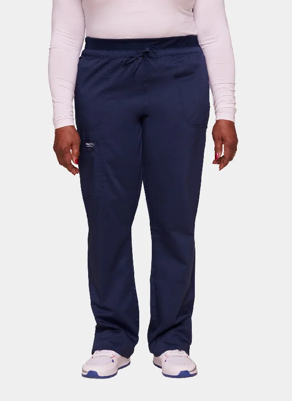 Cherokee WW Revolution Mid Rise Tapered Leg Drawstring Scrub Trousers WWE105 - Navy Trousers Silk Elegant Cherokee WW Revolution Mid Rise Tapered Leg Drawstring Scrub Trousers WWE105 - Navy Trousers Silk Elegant