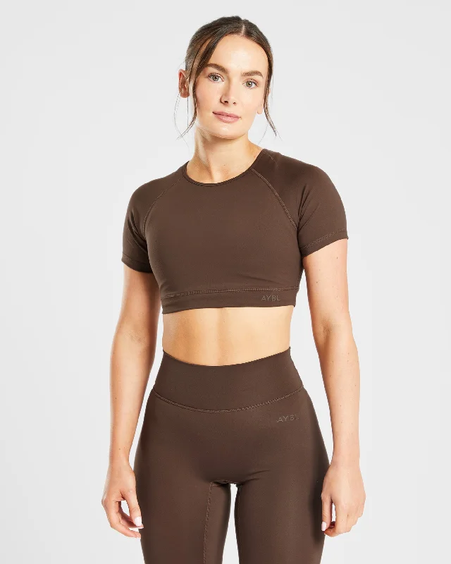 Staple Crop Top - Brown Anti-Shrink Durable Soft