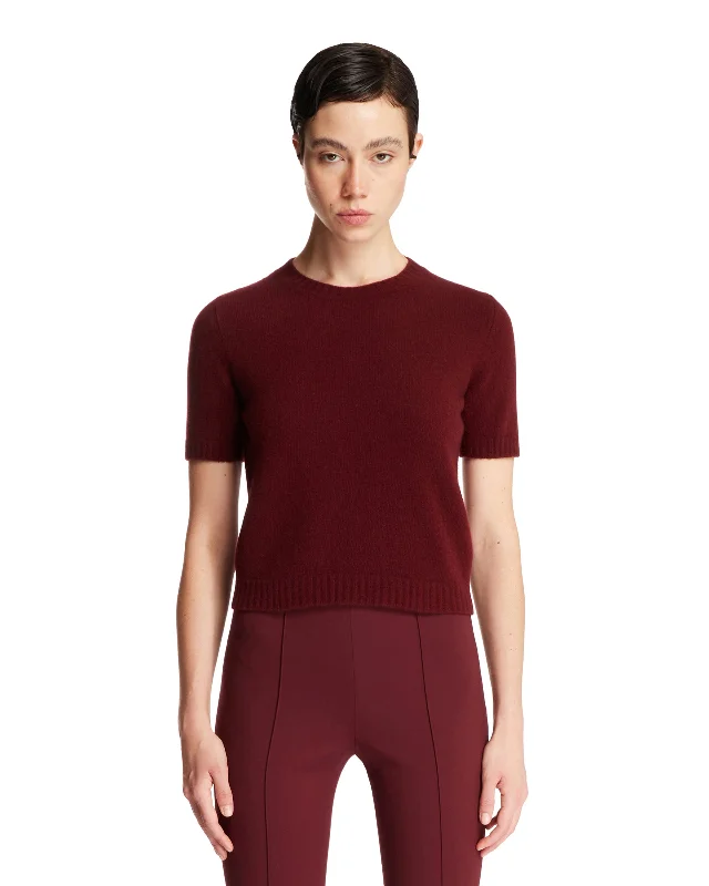 Pullover A Maniche Corte Rosso Tight Sleeve Top