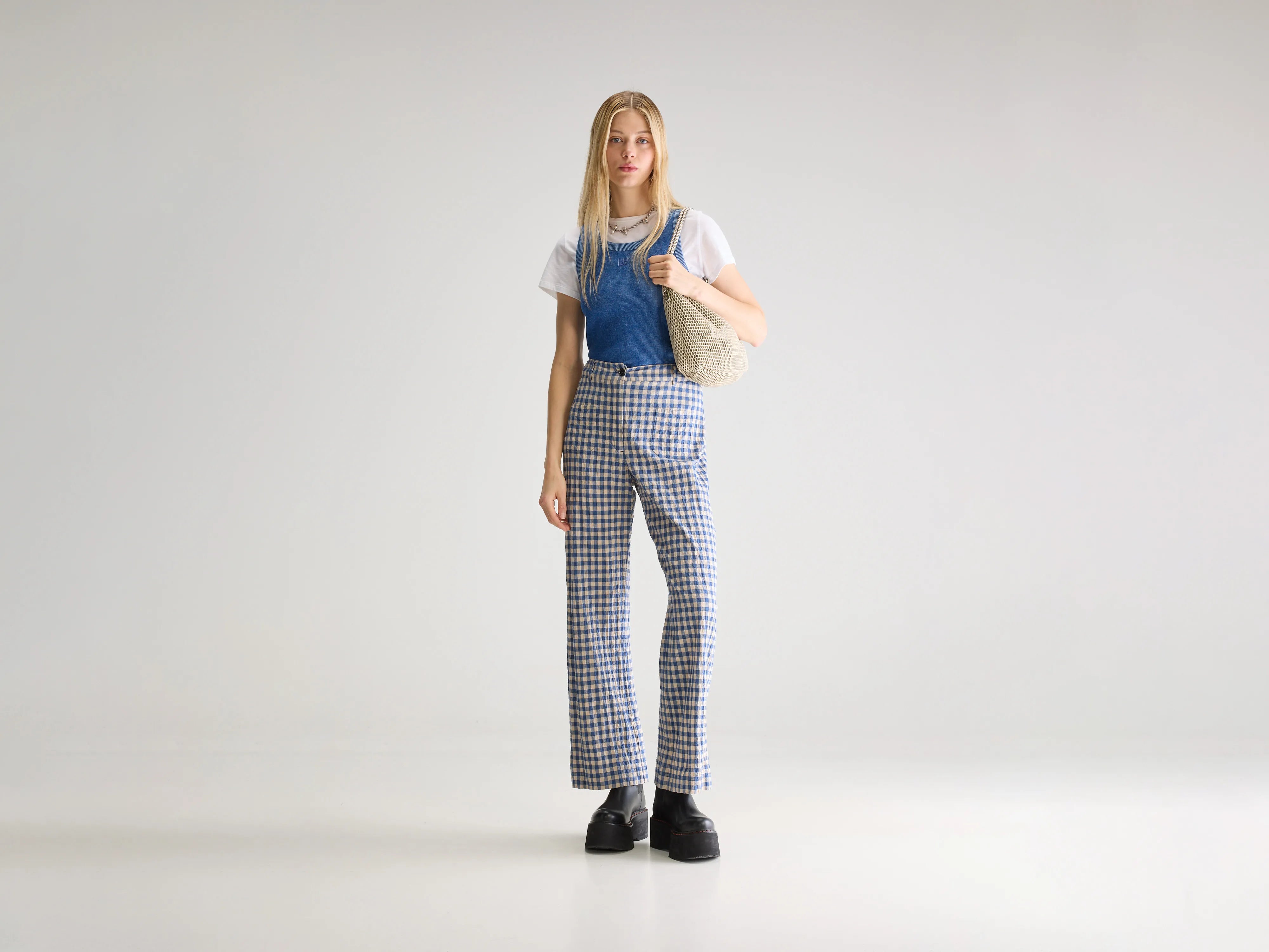 Vivia wide trousers (251 / W / CHECK B) Trousers sophisticated sleek
