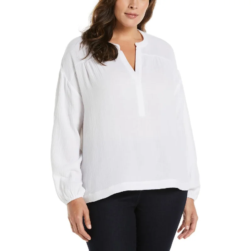Ella Rafaella Womens Plus Gauze Long Sleeves Pullover Top Boyleg Sleeve Pullover
