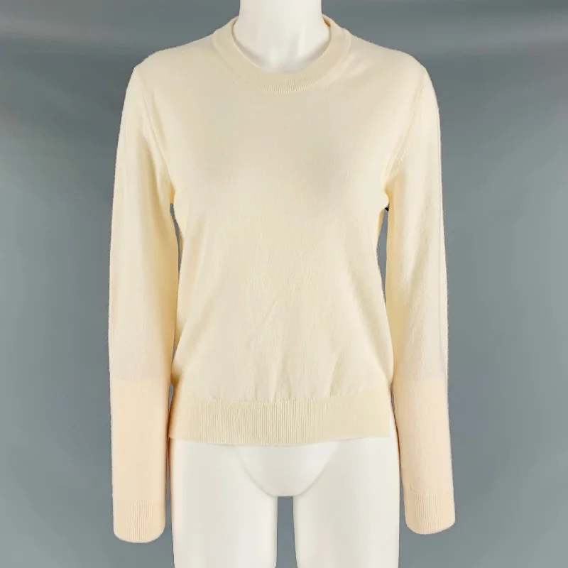 MAISON MARGIELA Size M Cream Crew-Neck Pullover Button Front Sweater