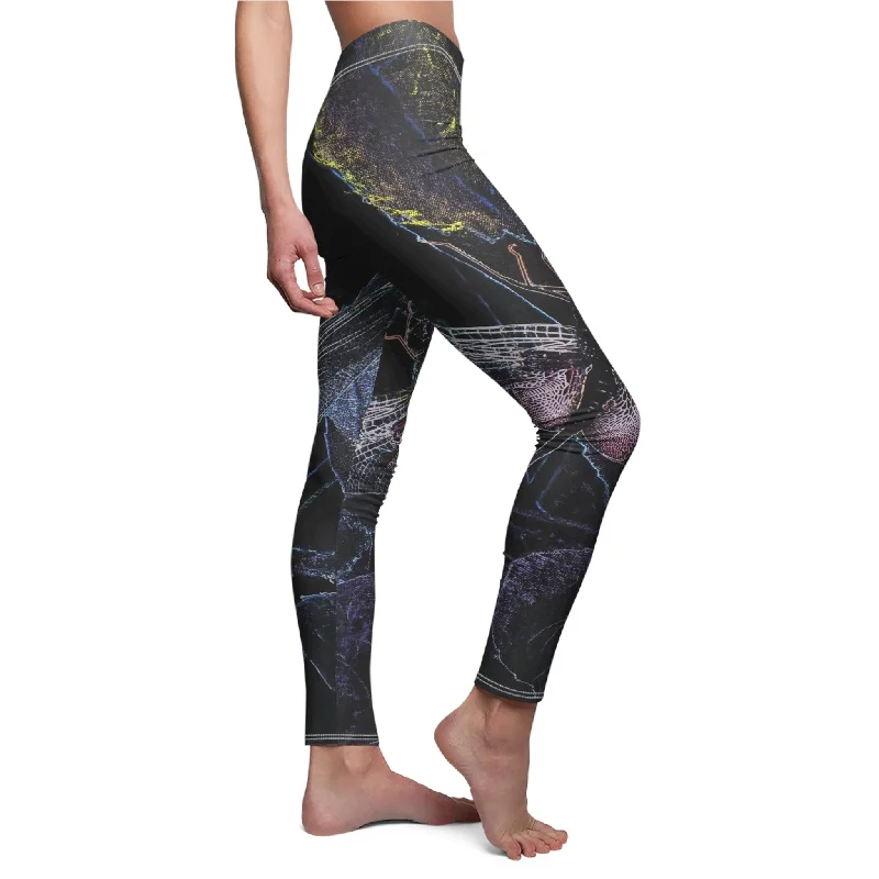 Custom Artwork Women's Leggings Black Fashionable Tummy Control Leggings