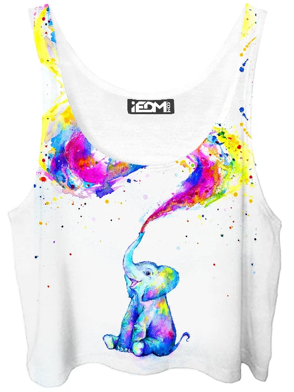 Spring Crop Top Graphic Embroidered Appliqued