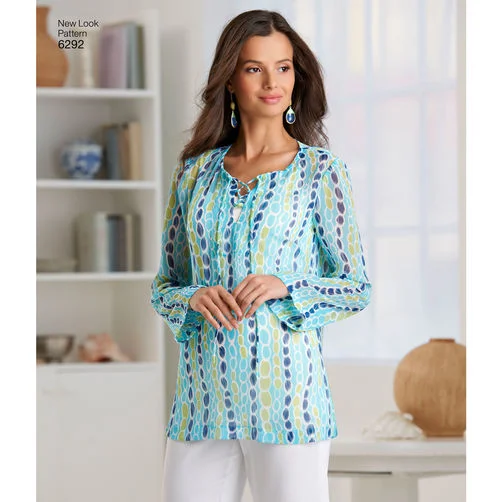 New Look Tunic, Top and Trousers N6292 Chinos Cotton Straight Leg