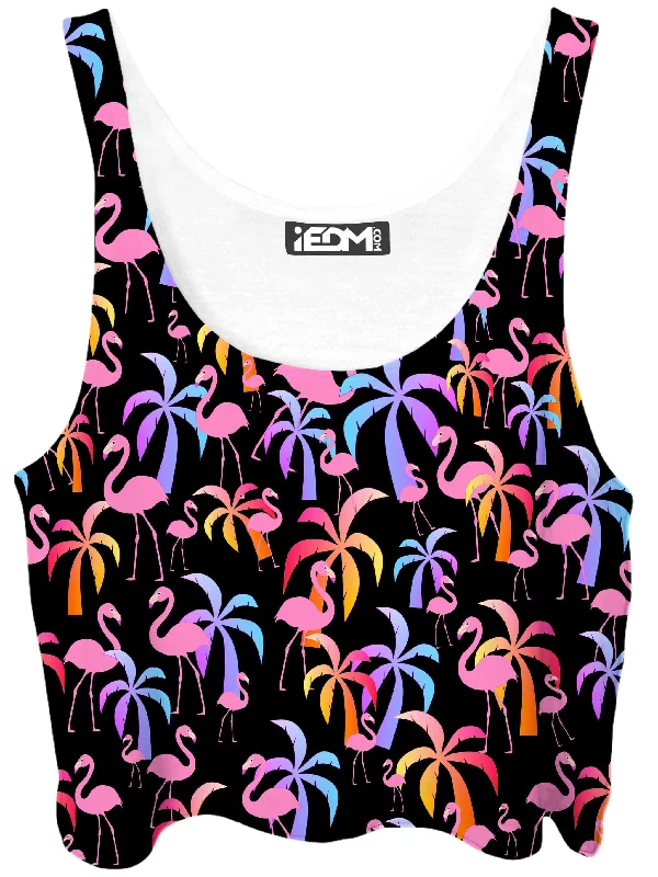 Tropical Palm Trees Crop Top Faux Fur Fabric Real Fur Fabric Shearling Fabric