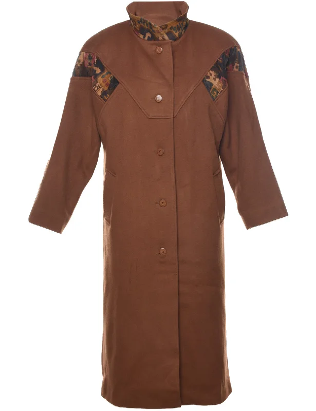 Single Breasted Wool Coat - L Boat Neck Jacket Square Neck Jacket One-Shoulder Jacket