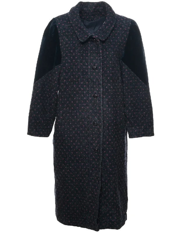 Single Breasted Wool Coat - L Square Neck One-Shoulder Off-the-Shoulder